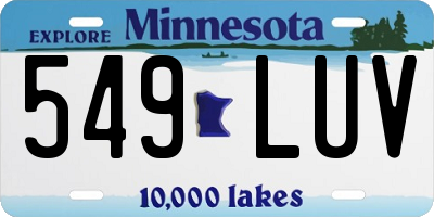 MN license plate 549LUV