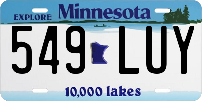 MN license plate 549LUY