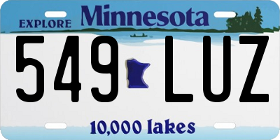 MN license plate 549LUZ