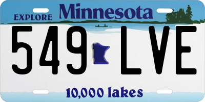MN license plate 549LVE