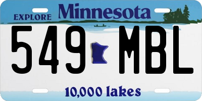 MN license plate 549MBL
