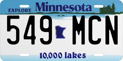 MN license plate 549MCN
