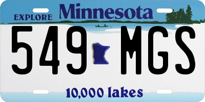 MN license plate 549MGS