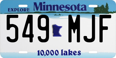 MN license plate 549MJF