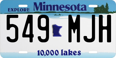 MN license plate 549MJH