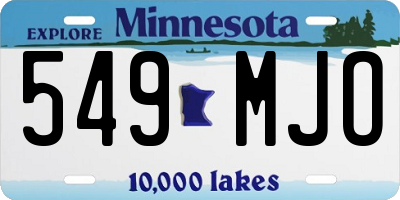 MN license plate 549MJO
