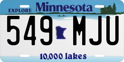 MN license plate 549MJU