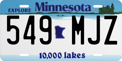 MN license plate 549MJZ