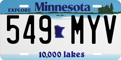 MN license plate 549MYV