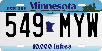 MN license plate 549MYW
