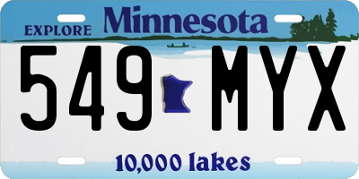 MN license plate 549MYX