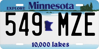 MN license plate 549MZE