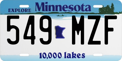 MN license plate 549MZF