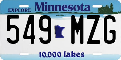 MN license plate 549MZG