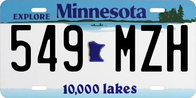 MN license plate 549MZH