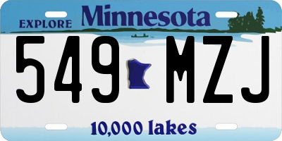 MN license plate 549MZJ