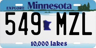 MN license plate 549MZL