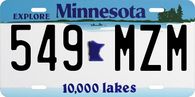 MN license plate 549MZM