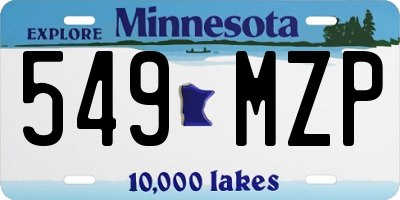 MN license plate 549MZP
