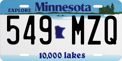 MN license plate 549MZQ