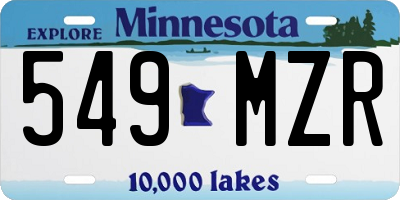 MN license plate 549MZR