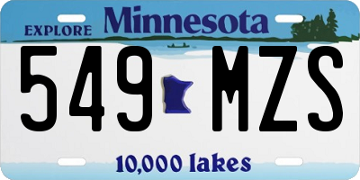 MN license plate 549MZS