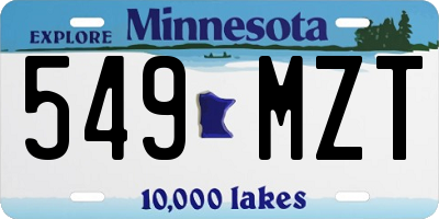 MN license plate 549MZT