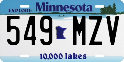 MN license plate 549MZV