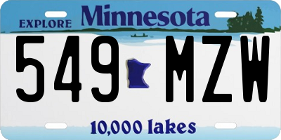 MN license plate 549MZW