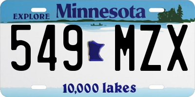MN license plate 549MZX