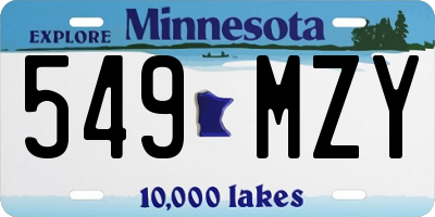 MN license plate 549MZY