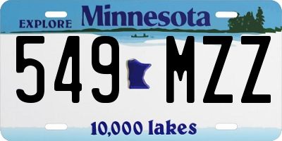 MN license plate 549MZZ