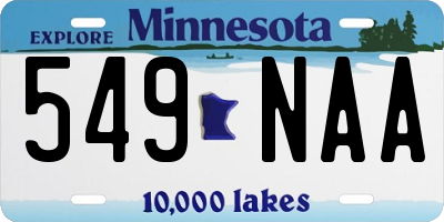 MN license plate 549NAA