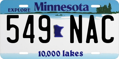 MN license plate 549NAC