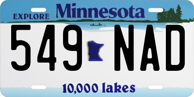 MN license plate 549NAD