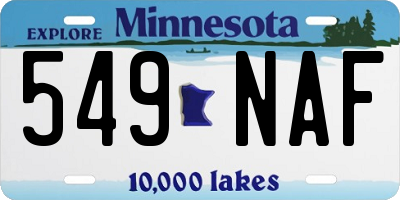 MN license plate 549NAF
