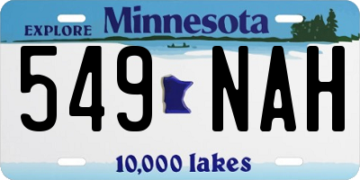 MN license plate 549NAH