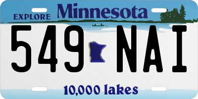 MN license plate 549NAI