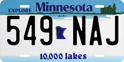 MN license plate 549NAJ