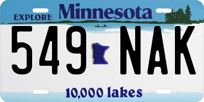 MN license plate 549NAK