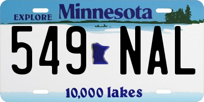 MN license plate 549NAL