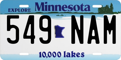 MN license plate 549NAM