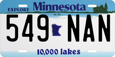 MN license plate 549NAN