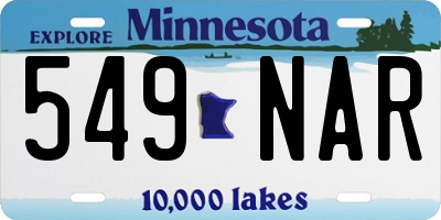 MN license plate 549NAR