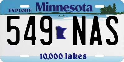 MN license plate 549NAS