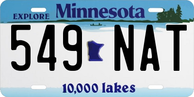 MN license plate 549NAT