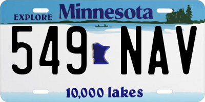 MN license plate 549NAV