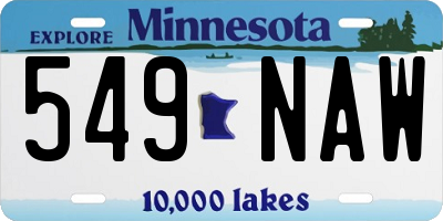 MN license plate 549NAW