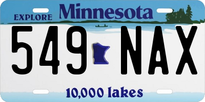 MN license plate 549NAX