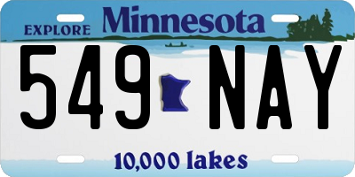 MN license plate 549NAY